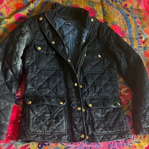 Stylish Dark Navy Quilted Utility Jacket